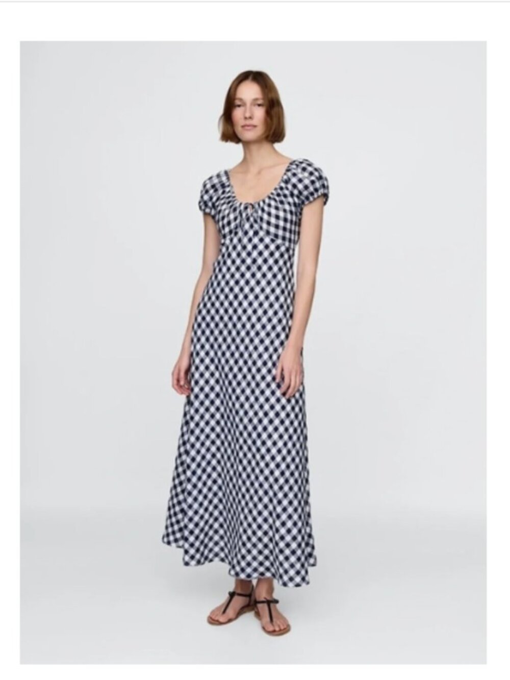 Doen x GAP Linen Gingham Midi Dress Sz XL